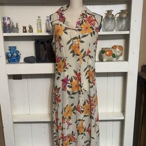 Victoria's Secret Sheer Floral Vtg Y2K Button Up Maxi Dress Medium